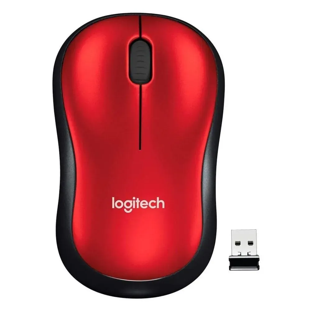 Mouse Logitech Inalámbrico M185 Rojo 910-003635