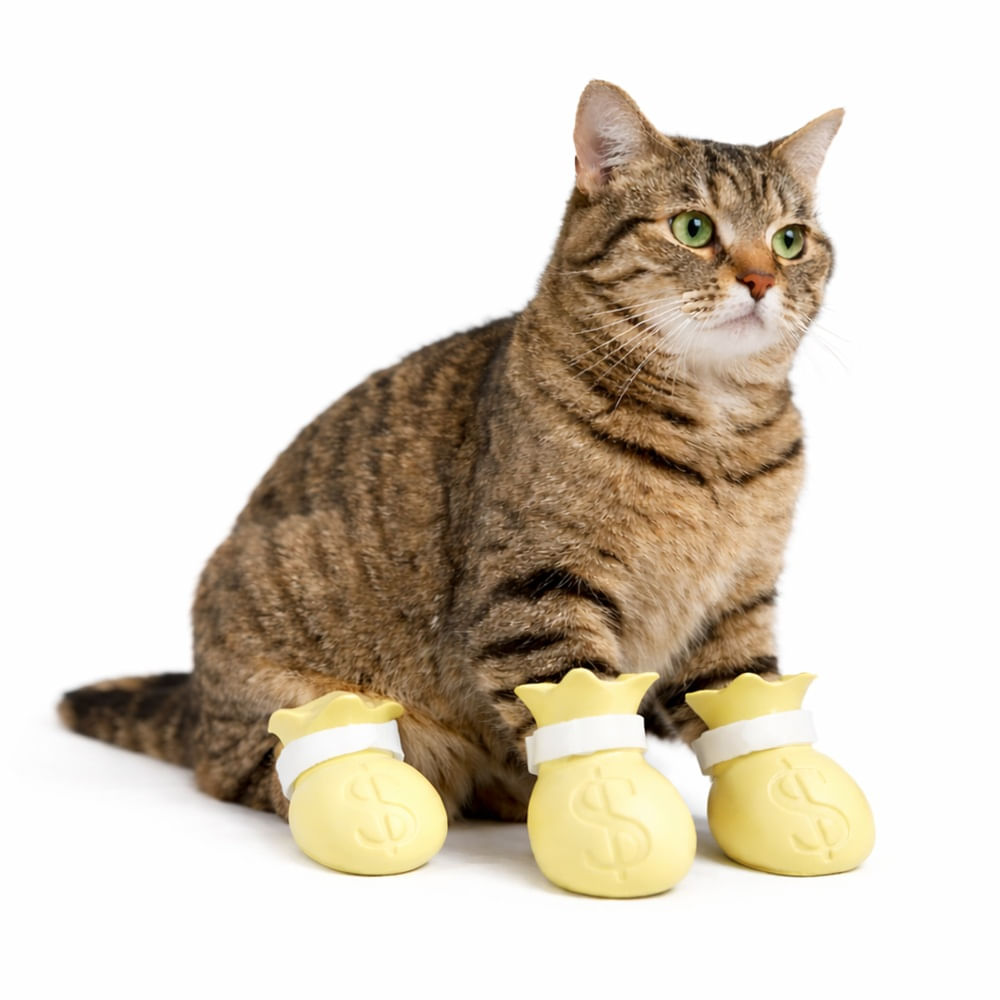 Zapatos de silicona para gatos anti arañazos amarillo