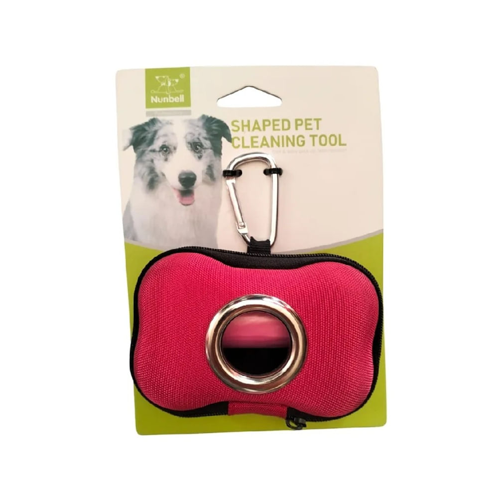 Dispensador De Bolsas Desechables Para Mascotas Perros Diseño Hueso Color Rojo