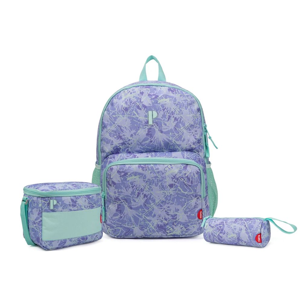 PACK MOCHILA PORTA PORTAMAR NEON 3 PIEZAS MOCHILA LONCHERA CARTUCHERA