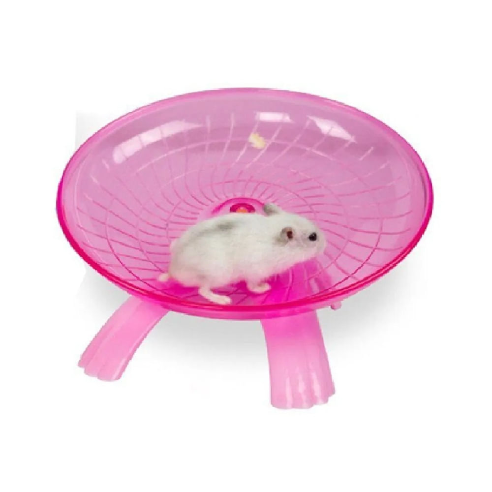 Rueda disco giratorio para hamsters color rosado