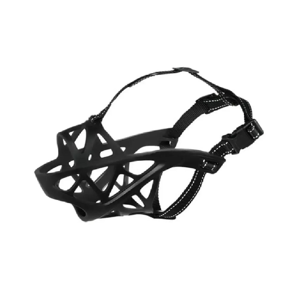 Bozal de silicona flexible para perros talla XL color negro