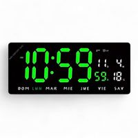 Reloj Digital de Pared LED 36x16cm Hora Fecha y Temperatura