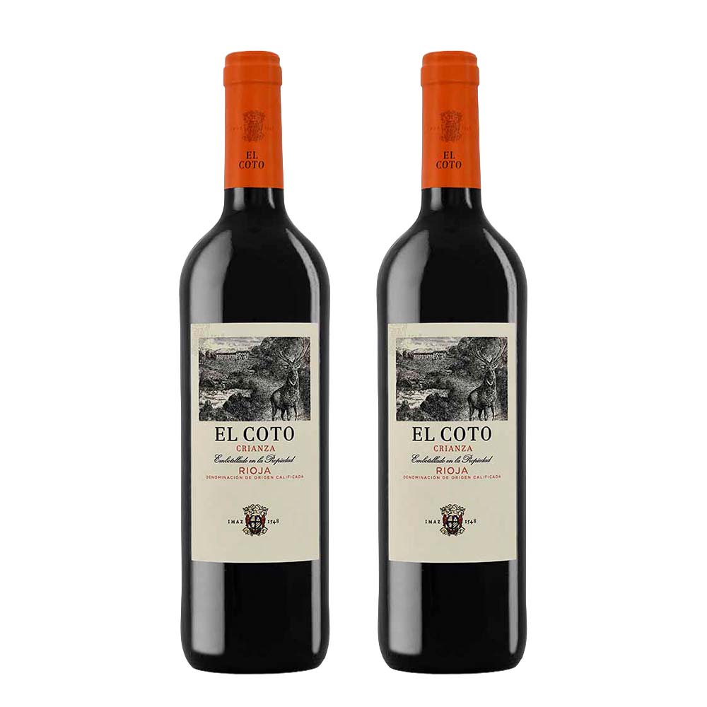 Pack Vino Tinto EL COTO Tempranillo Crianza Botella 750ml Paquete 2un