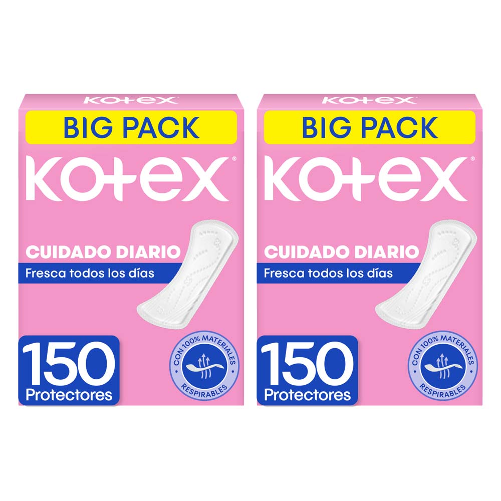 Pack Protectores Diarios KOTEX Normal Paquete 150un x 2un