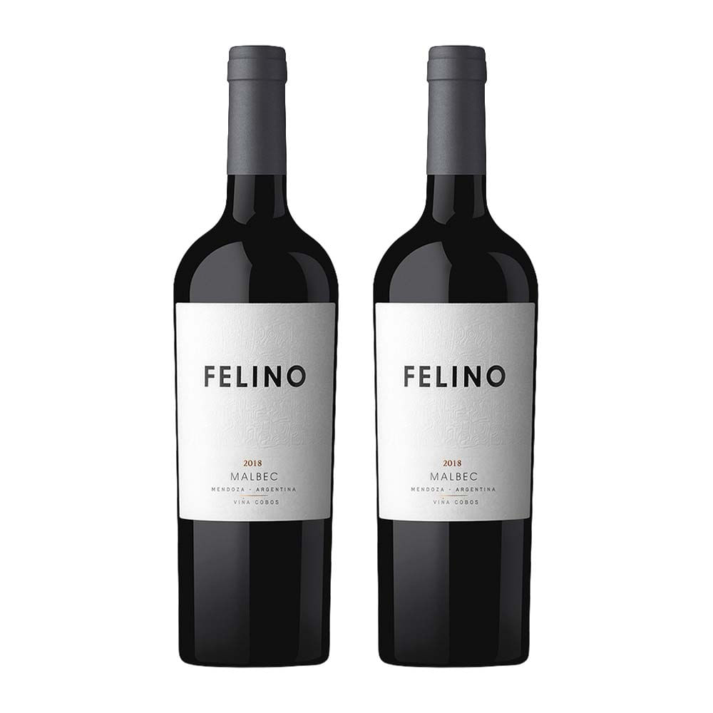 Pack Vino Tinto VIÑA COBOS Felino Malbec Botella 750ml Paquete 2un