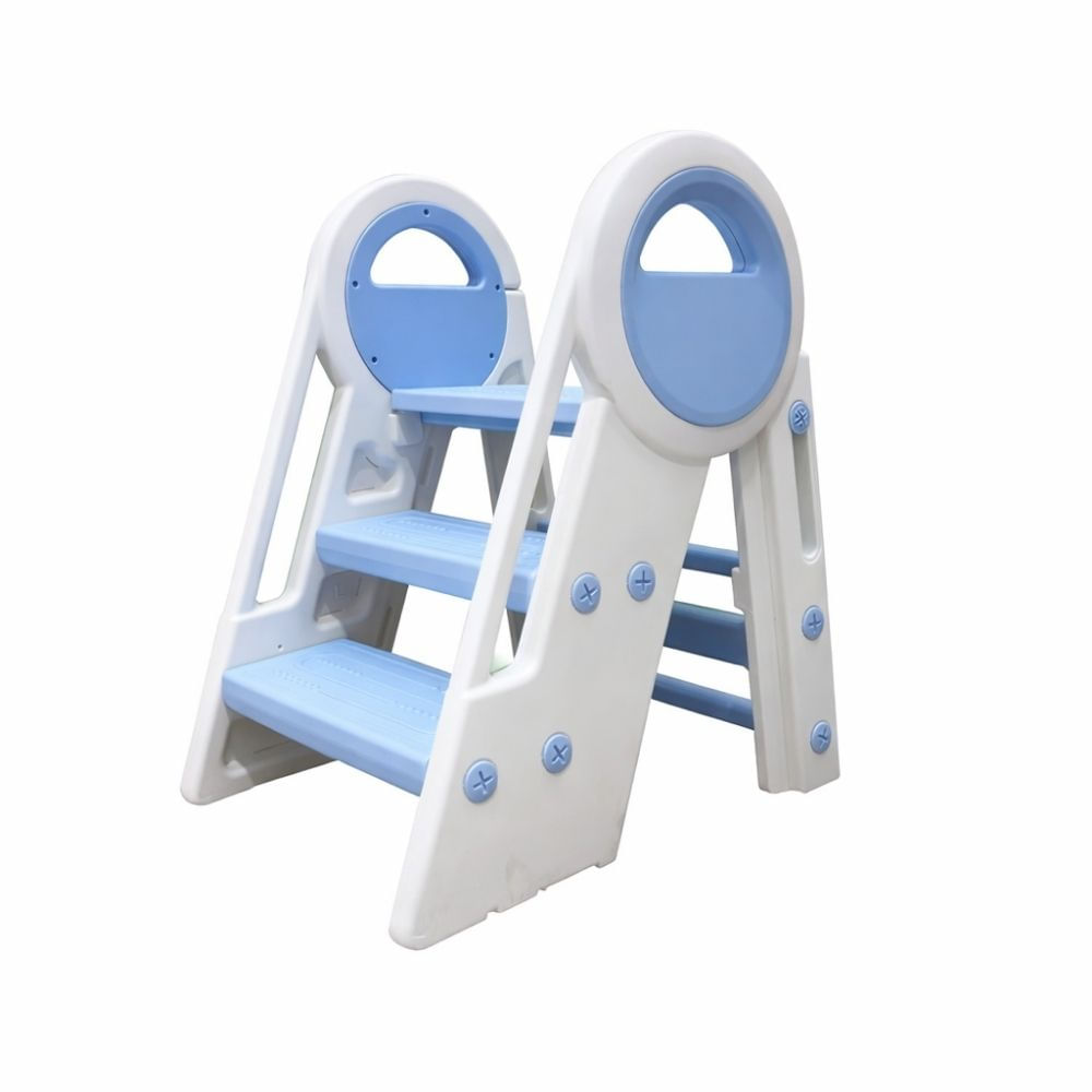 Escalón plegable celeste