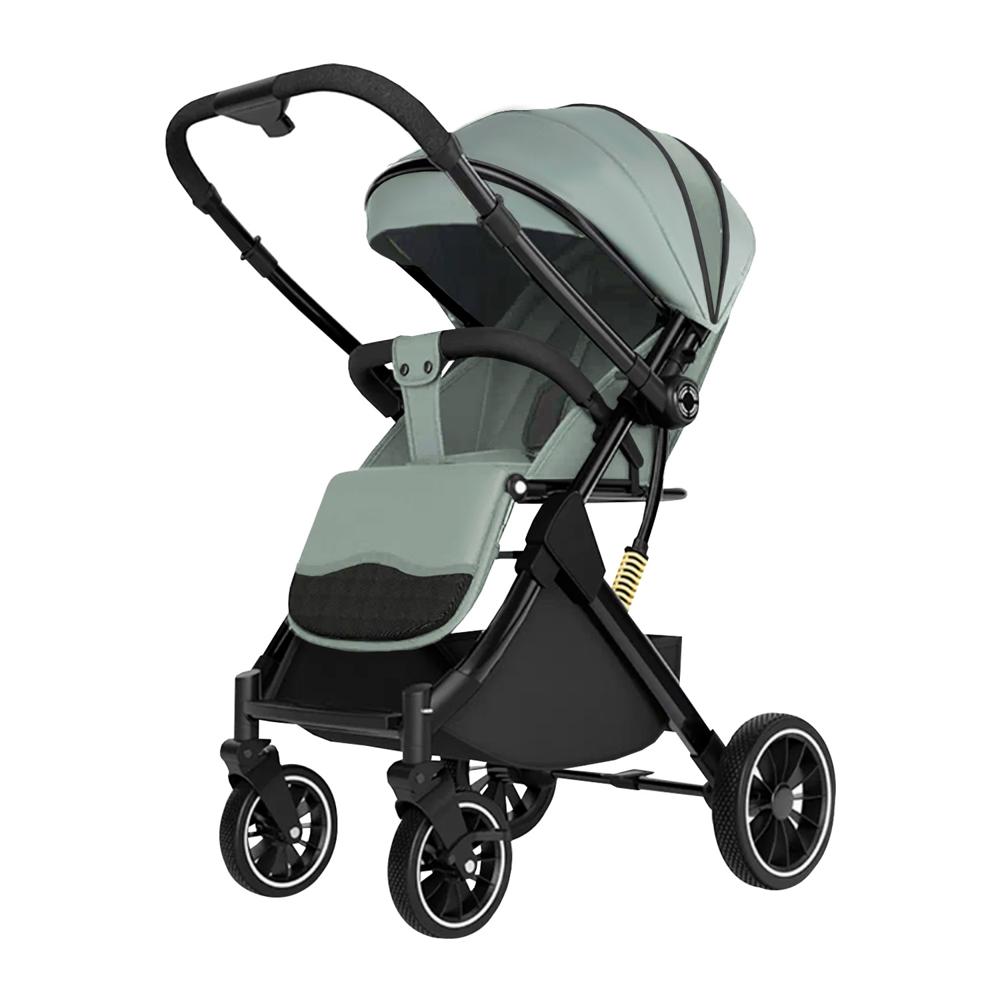 Coche Maleta Plegable Reclinable Con Ruedas 360° Gris