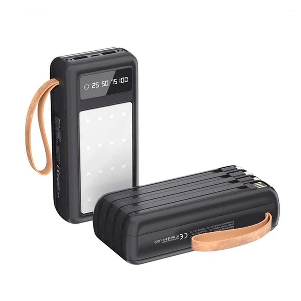 Cargador Portátil Power Bank 40 000 mAh Sanci Negro Iluminación Led