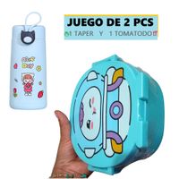 Set de 1 Tomatodo Botella de 300ml y 1 Taper de 3 Compartimentos