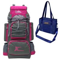 PROMOCIÓN MOCHILA DE CAMPING N3 KENGAR PLOMO-FUCSIA - BOLSO PUFFER XS JEAN