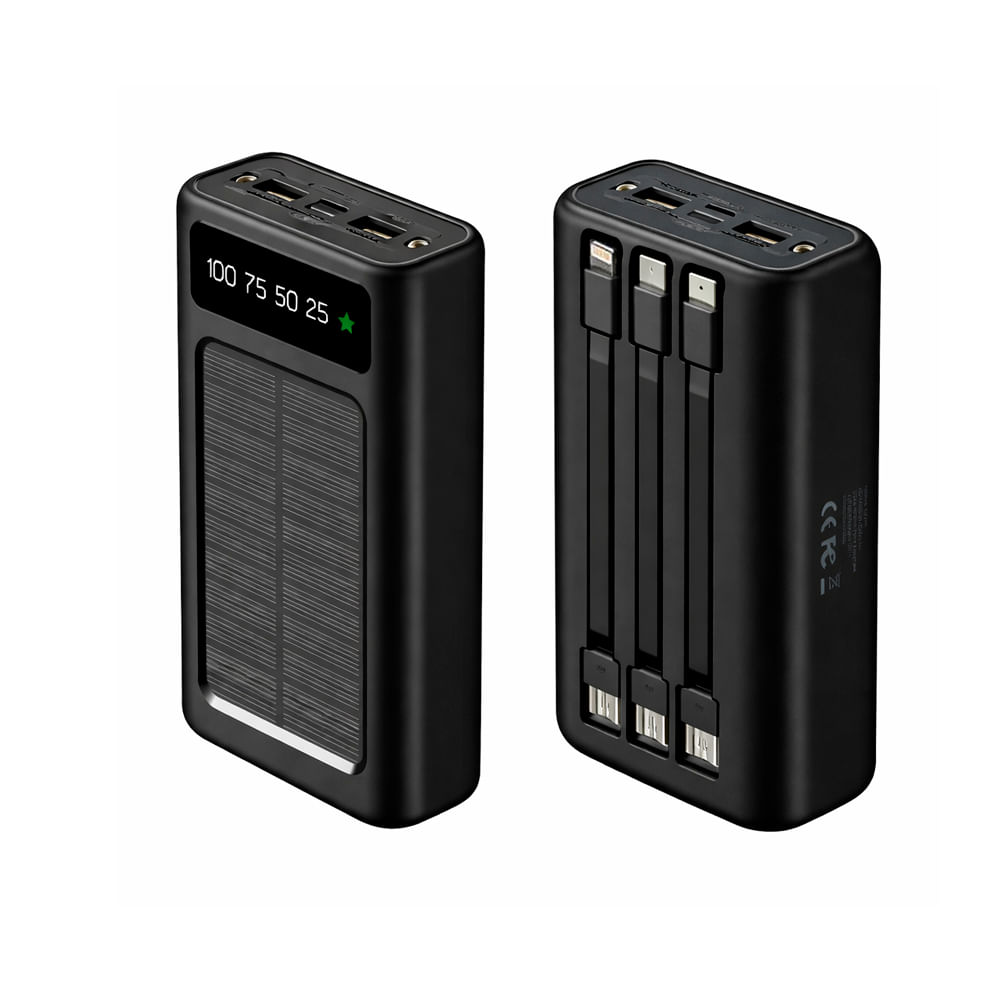 Cargador Portátil Power Bank 40 000 mAh Sanci Negro Carga Solar