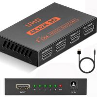 Splitter  Divisor HDMI 1x4 3D Full HD 1080P 4k