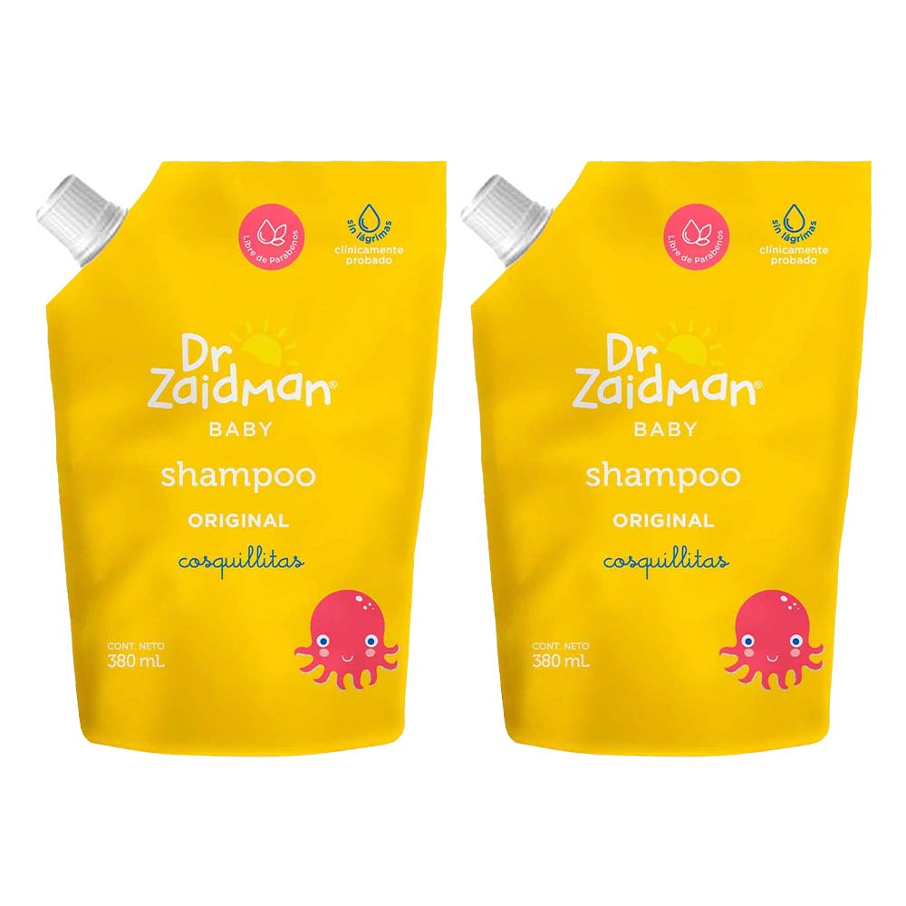 Pack Shampoo para Bebé DR ZAIDMAN Original Doypack 380ml x 2un