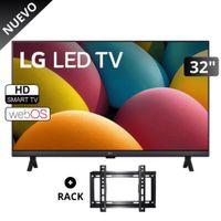 Smart TV LG 32 HD 32LR600BPSC con webOS y AI ThinQ más Rack Fijo