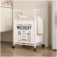 Cesto de Ropa Para Lavandería con Ruedas 75x42x32cm - Negro