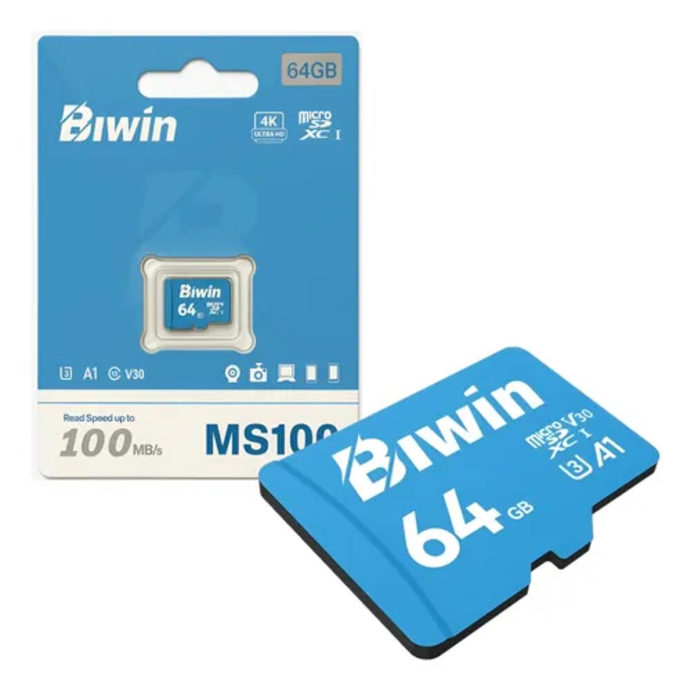 MEMORIA MICRO SD BIWIN MS100 64GB CELESTE