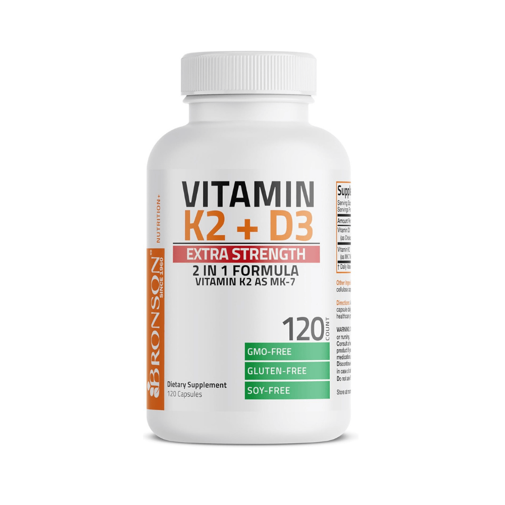 Vitamina D3 10000 UI y Vitamina K2 MK 7 120 mcg Bronson