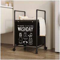 Cesto de Ropa Para Lavandería con Ruedas 75x42x32cm - Negro