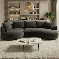 Sofa Apu Curvo Plomo Izquierdo