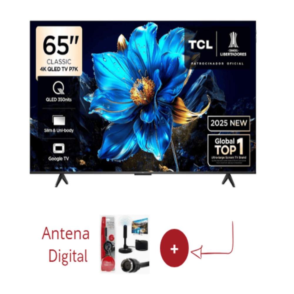 Televisor TCL 65 QLED 4k 65P7K Google Tv con Antena Digital