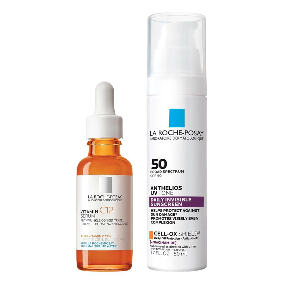 SET LA ROCHE-POSAY PURE VITAMINA C 12 SÉRUM FACIAL 1 OZ / 30 ML + ANTHELIOS UV TONE 1.7 OZ / 50 ML