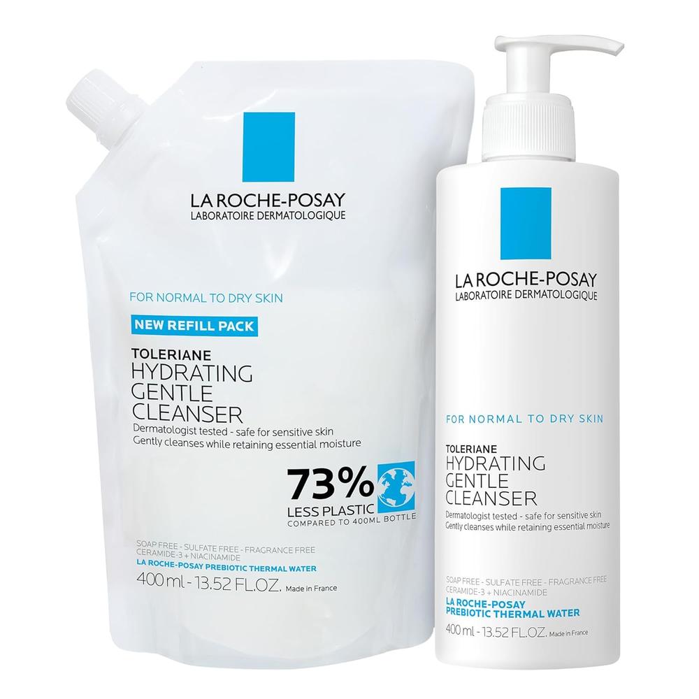 SET LA ROCHE-POSAY TOLERIANE LIMPIADOR FACIAL HIDRATANTE 13.5 OZ / 400 ML + REFILL 13.5 OZ / 400 ML