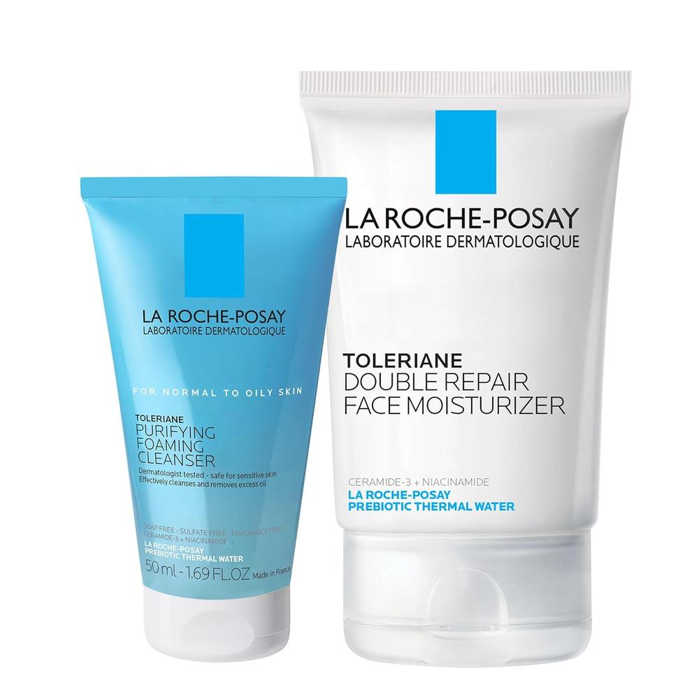 SET LA ROCHE-POSAY TOLERIANE DOUBLE REPAIR + TOLERAINE LIMPIADOR 2PZS