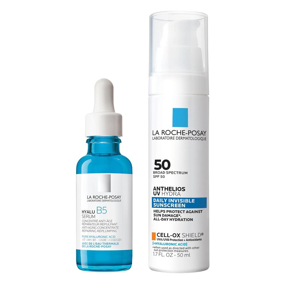 SET LA ROCHE-POSAY HYALU B5 SÉRUM 1 OZ / 30 ML + ANTHELIOS UV HYDRA SPF 50 - 1.7 OZ / 50 ML