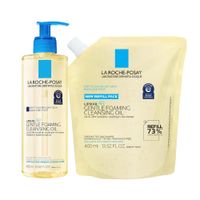 PACK 2 LA ROCHE-POSAY LIPIKAR ACEITE LIMPIADOR ESPUMOSO 13.5 OZ / 400 ML + REFILL