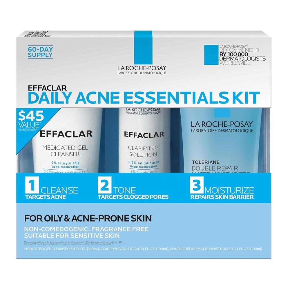 SET LA ROCHE-POSAY EFFACLAR KIT TRATAMIENTO COMPLETO ANTIACNÉ 3 PZS