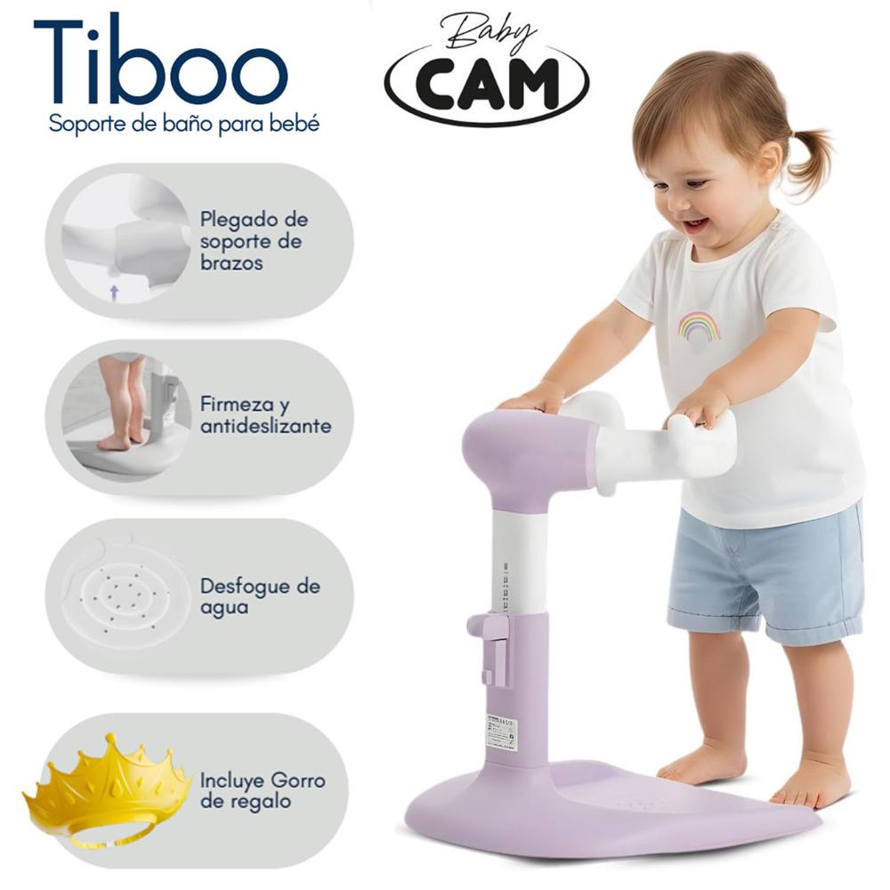 Soporte de Baños para Bebés TIBOO Edición Limitada Lila