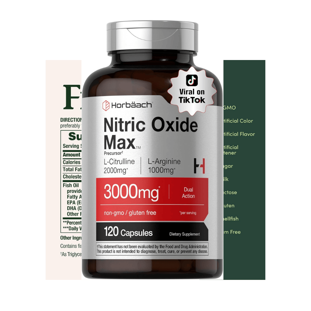 Pre Entrenamiento Horbaach con LArginina y LCitrulina  Frasco 120 Cápsulas