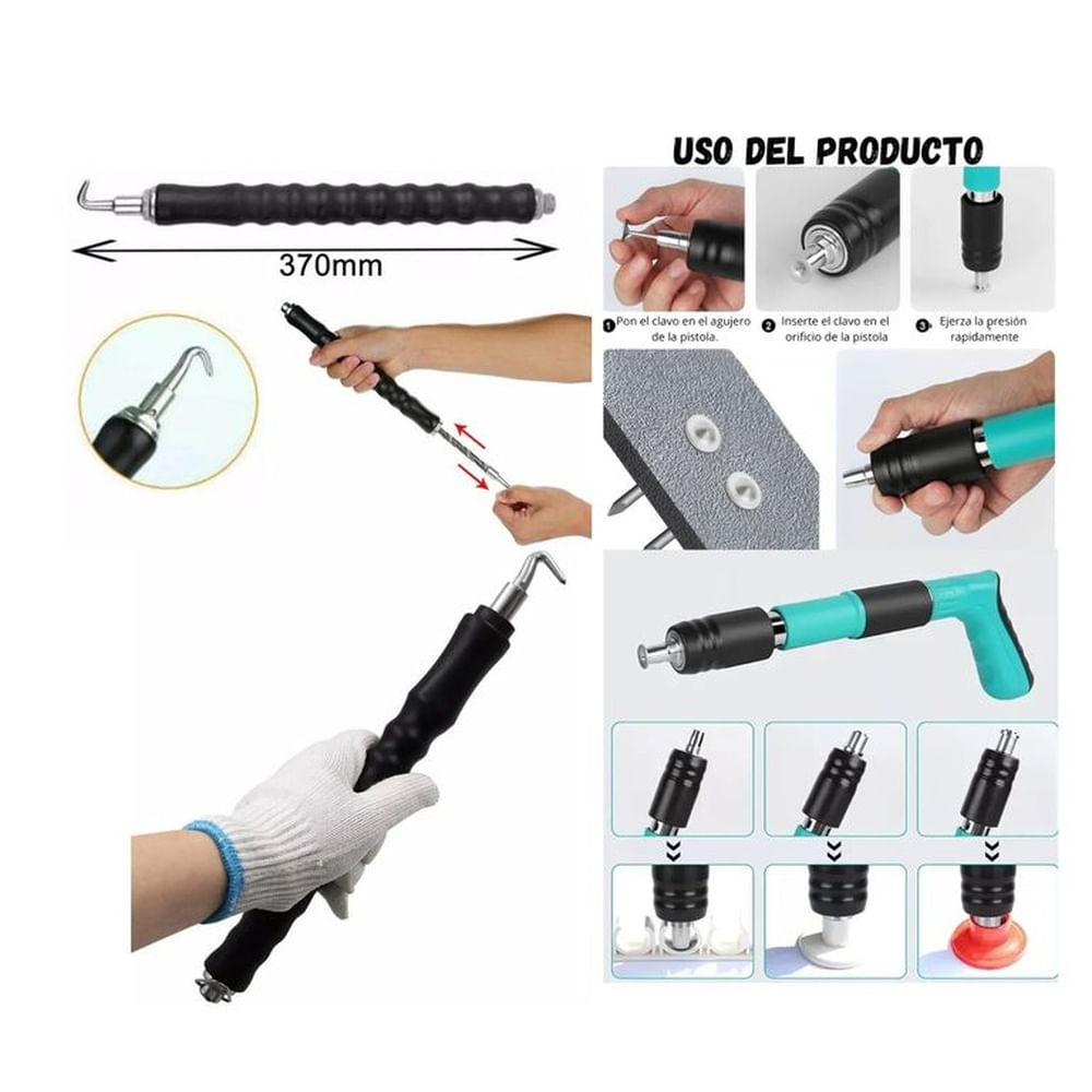 PACK Gancho Para Atar Alambre y Barilla + Pistola Fulminante De Clavos