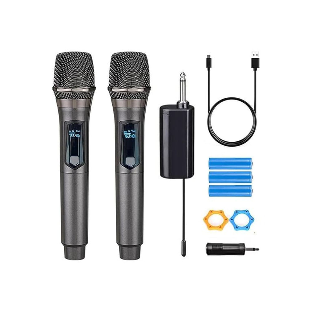 Pack  Micrófonos De Dos Unidades Con Pantalla Led