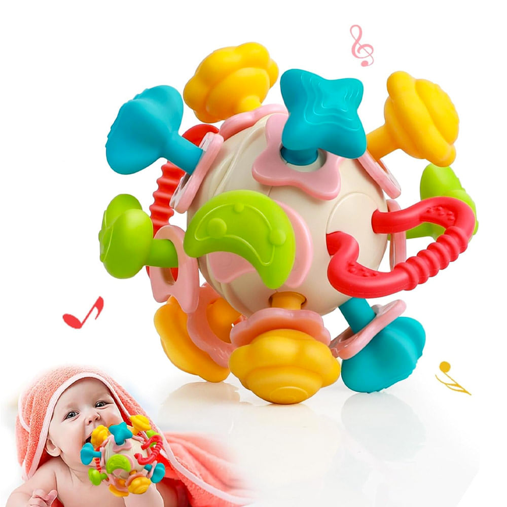 Sonajero de Silicona  Mordedor Esfera de Bebes