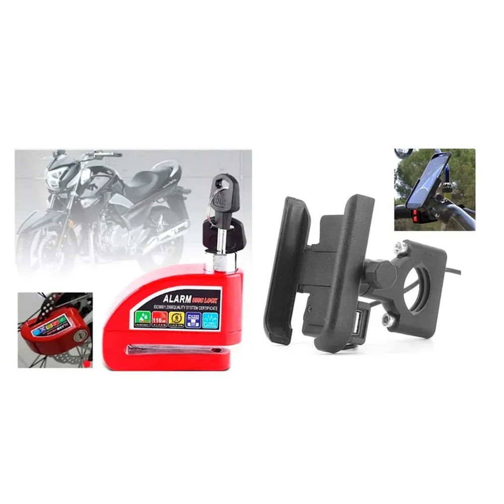 Candado De Disco Para Moto + Holder Para Moto