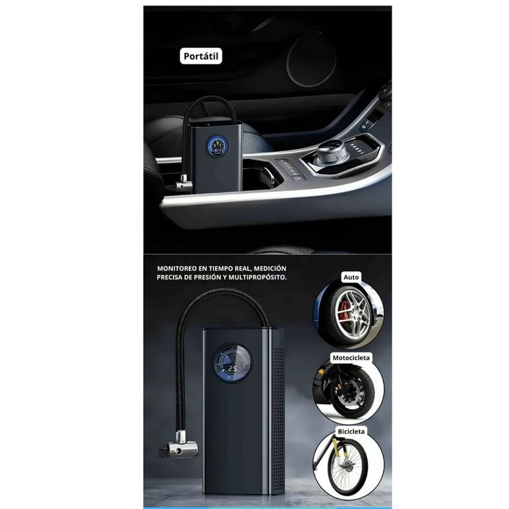 DUO Inflador De Autos + Ventosa Para Abolladura De Auto