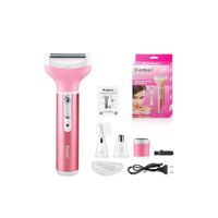 DUO Máquina Afeitadora Kemei KM-2024 + Kemei Kit 4 en 1 Para Mujer