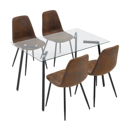 Juego de Comedor Orange Maui Vidrio con 4 Sillas