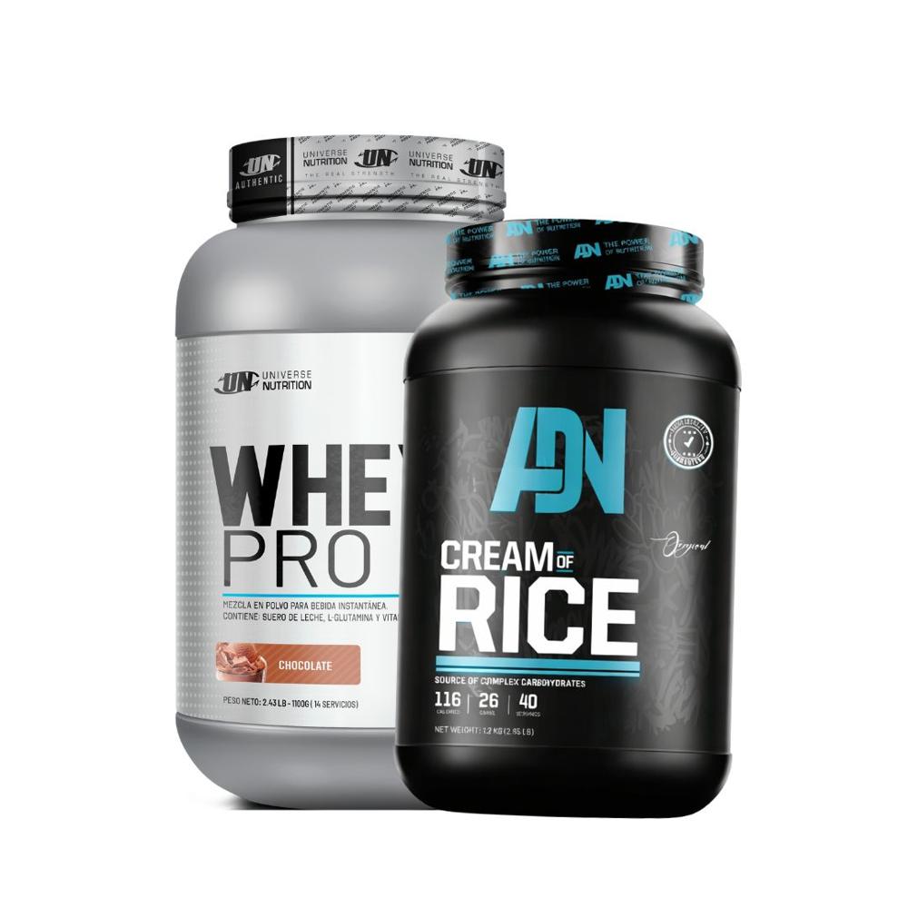 WHEY PRO 1.1 KG CHOCOLATE Y CREMA ARROZ ADN 1.2 KG CHOCOLATE