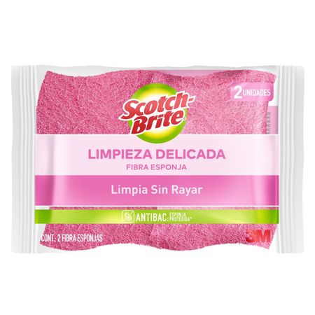 Esponja SCOTCH BRITE Cero Rayas Rosa x2un