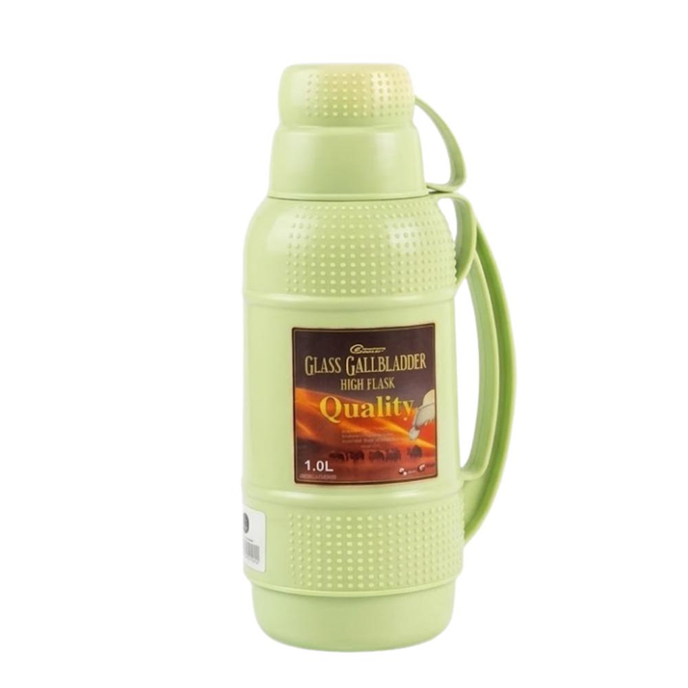 Termo 1 Litro Acero Inoxidable con una Taza Botella Térmico Portátil Conservador Temperatura Verde