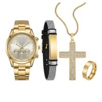 Set de Reloj para Hombres Collar Pulsera Dije y Anillo WT