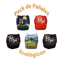Pañal Ecológico de Tela - Pack x 5 unid para Bebe