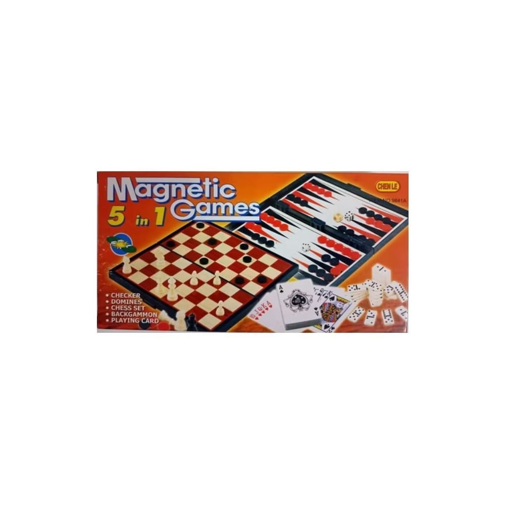 tablero de Ajedrez magnetico 5 en 1