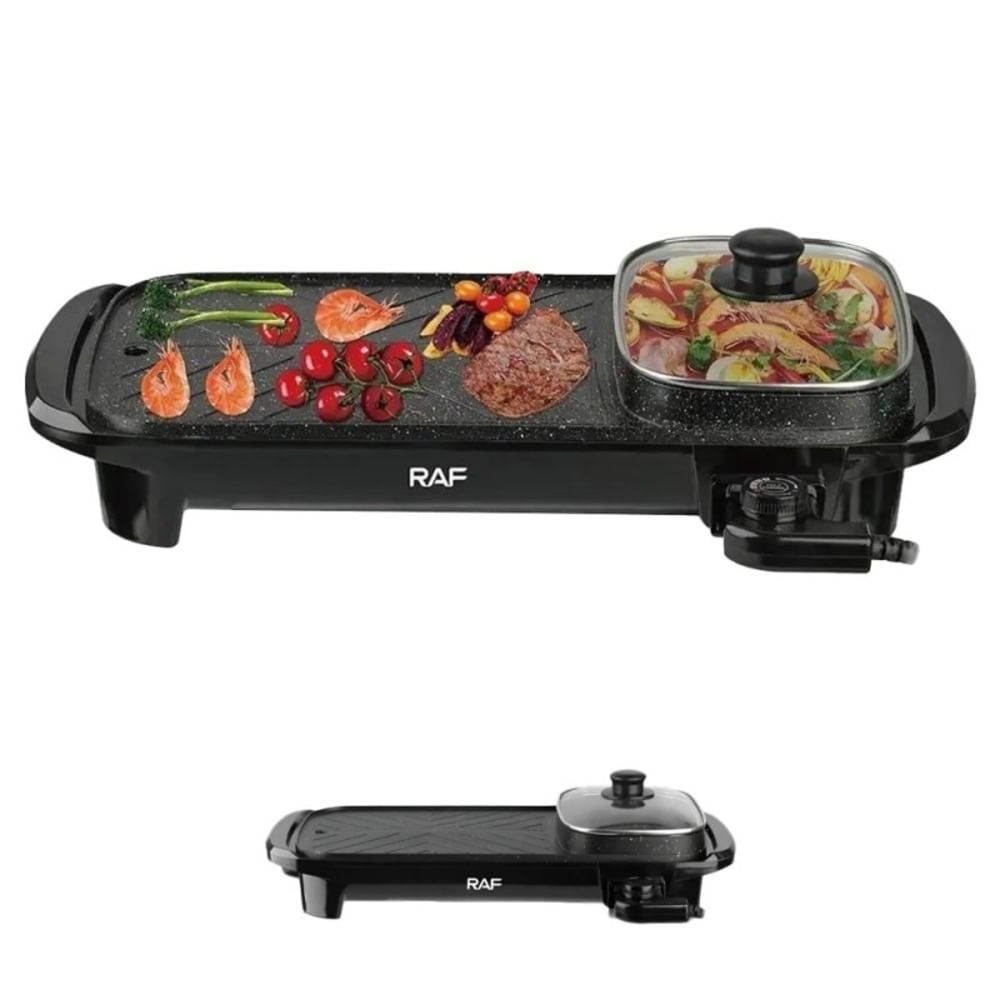 PARRILLA ELÉCTRICA MULTIFUNCIONAL 2 EN 1 - 1200W RAF R.5496
