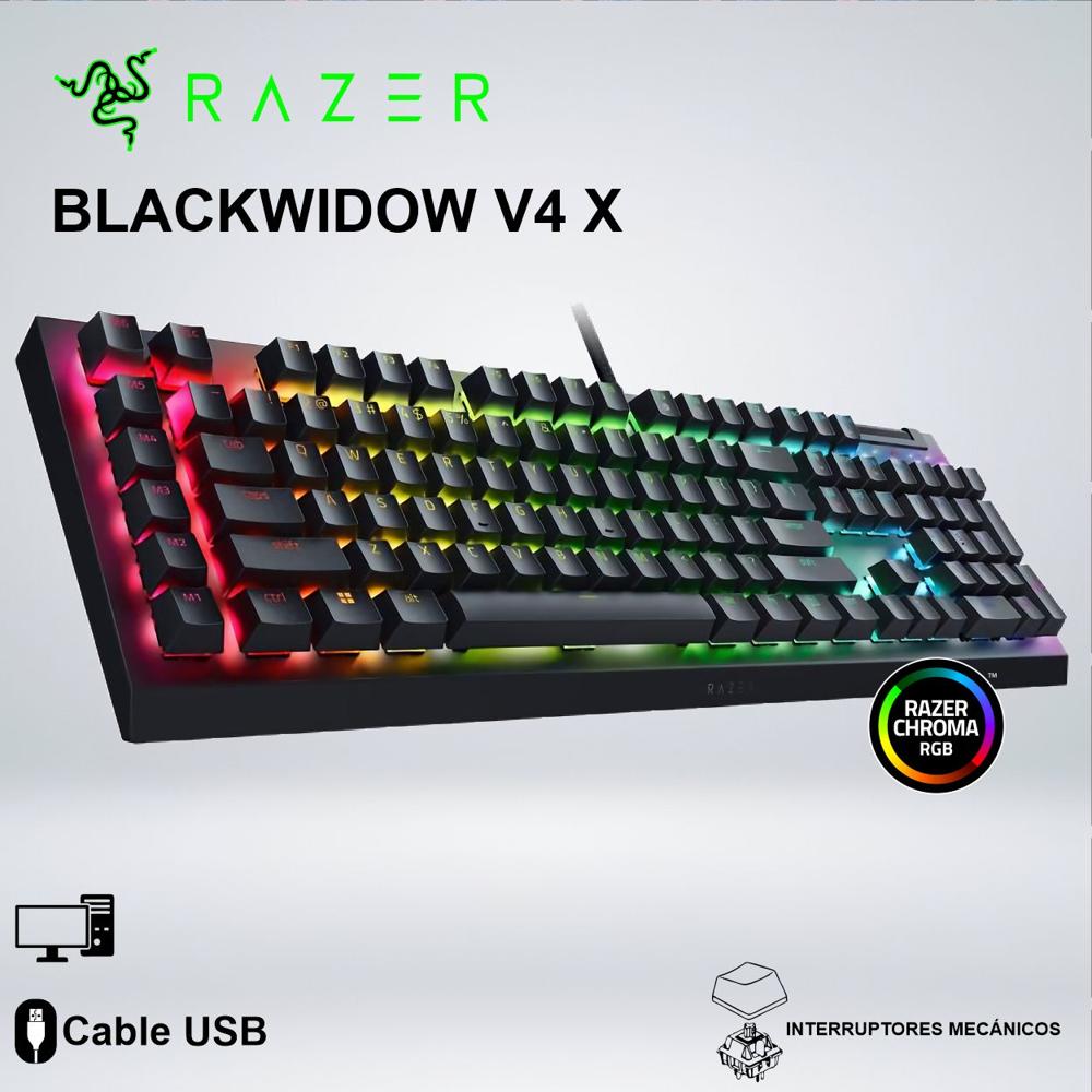 TECLADO GAMER RAZER BLACKWIDOW V4 X SWITCH GREEN