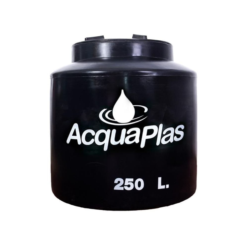 TANQUE PARA AGUA  ACQUAPLAS 250 L NEGRO MÁS ACCESORIOS