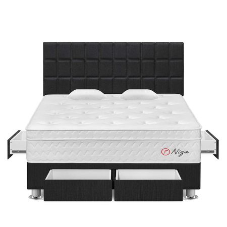 Dormitorio 4 Cajones Niza King Gris